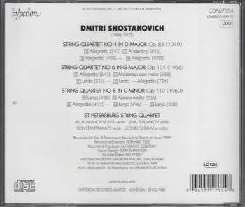 CD Dmitri Shostakovich: String Quartets Nos. 4, 6, 8