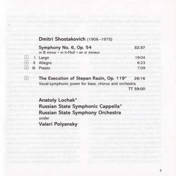 CD Dmitri Shostakovich: Symphony No. 6 · The Execution Of Stepan Razin