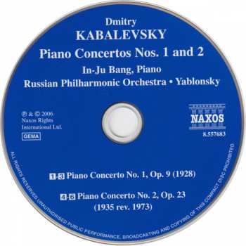 CD Dmitry Kabalevsky: Piano Concertos Nos. 1 and 2