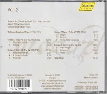 CD Konstantin Lifschitz: Vol.2  Mozart Sonatas For Piano & Violin KV 301. 306 . 376 . 526