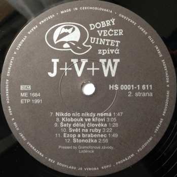 LP Dobrý Večer Quintet: Zpívá J+V+W