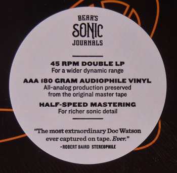 2LP Doc & Merle Watson: Never The Same Way Once • Live At The Boarding House • Thursday, May 2, 1974
