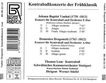 CD Johann Baptist Vanhal: Kontrabaß=Konzerte Der Frühklassik