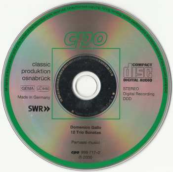 CD Parnassi Musici: 12 Trio Sonatas