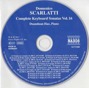 CD Domenico Scarlatti: Complete Keyboard Sonatas Vol. 16