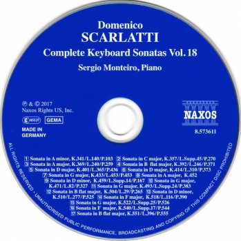CD Domenico Scarlatti: Complete Keyboard Sonatas Vol. 18