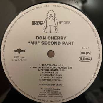 LP Don Cherry: "Mu" Second Part LTD