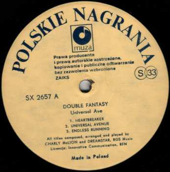 LP Double Fantasy: Universal Ave.