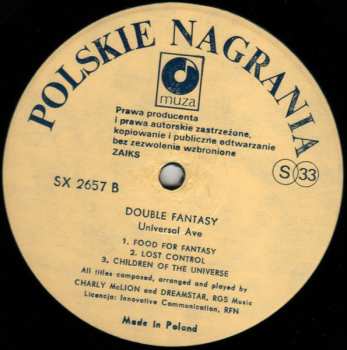 LP Double Fantasy: Universal Ave.