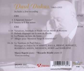 2CD Paul Dukas: Complete Piano Works - Le Tombeau De Dukas