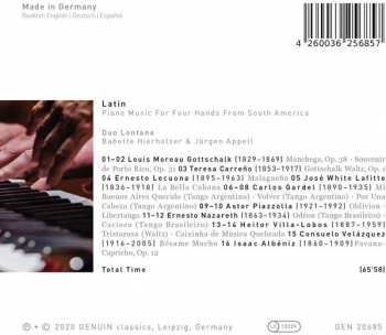 CD Duo Lontano: Latin: Piano Music For Four Hands From South America