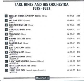 CD Earl Hines And His Orchestra: 1928-1932
