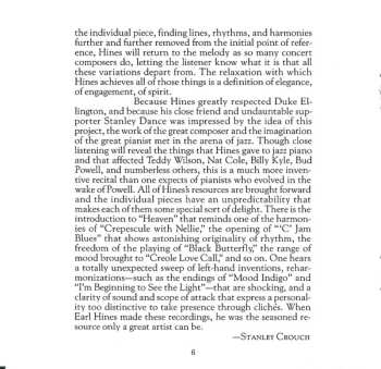 2CD Earl Hines: Earl Hines Plays Duke Ellington