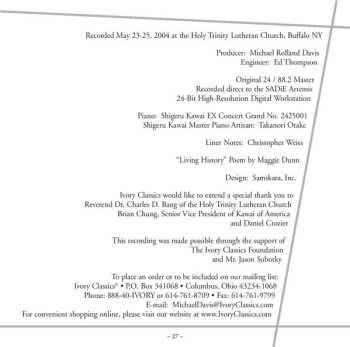 CD Johann Sebastian Bach: Living History • The Piano Music Of Bach, Schumann, Scriabin, Franck