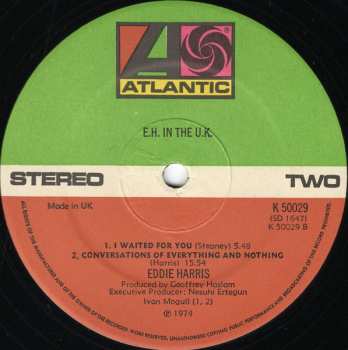 LP Eddie Harris: E.H. In The U.K.
