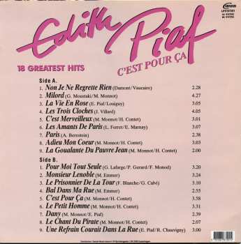 LP Edith Piaf: C'est Pour Ça - 18 Greatest Hits