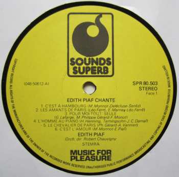 LP Edith Piaf: Edith Piaf Chante