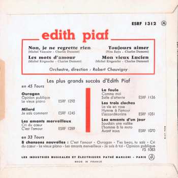 SP Edith Piaf: Non, Je Ne Regrette Rien