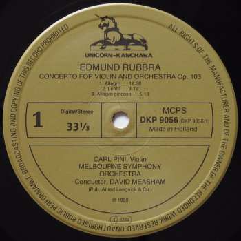 LP Melbourne Symphony Orchestra: Violin Concerto / Piano Concerto