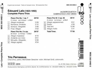 CD Édouard Lalo: Complete Piano Trios