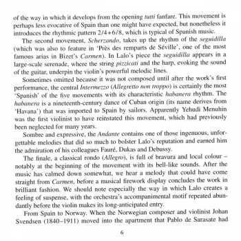 CD Édouard Lalo: Symphonie Espagnole 🞄 Violin Concerto 🞄 Fantaisie Norvégienne