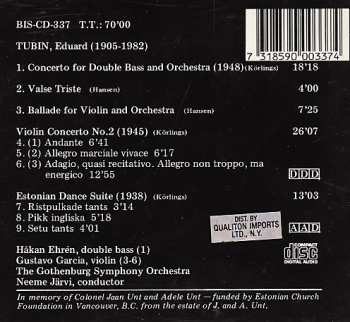 CD Göteborgs Symfoniker: Double Bass Concerto, Valse Triste, Ballade For Violin And Orchestra, Violin Concerto No. 2, Estonian Dance Suite
