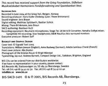 SACD Edvard Grieg: Holberg Suite / Music For Strings