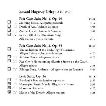 CD Edvard Grieg: Peer Gynt Suites Nos 1 & 2; Lyric Suite; Piano Concerto