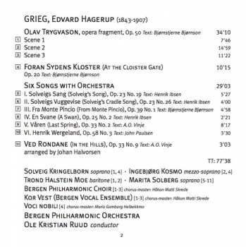 SACD Edvard Grieg: Olav Trygvason • Orchestral Songs