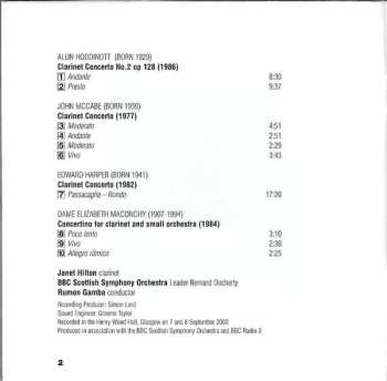 CD Alun Hoddinott: Dedications (Four British Clarinet Concertos Composed For Janet Hilton)