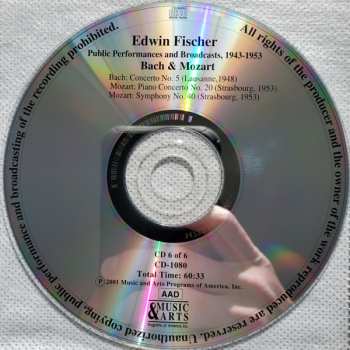 6CD/Dobozkészlet Edwin Fischer: The Legacy Of A Great Pianist (Concert Performances And Broadcasts 1943-1953)