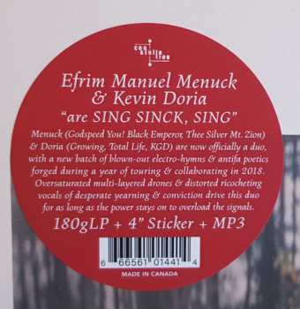 LP Efrim Menuck: are SING SINCK, SING