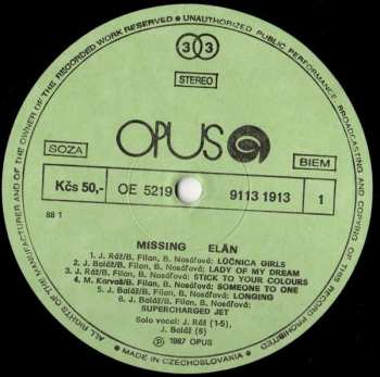 LP Elán: Missing