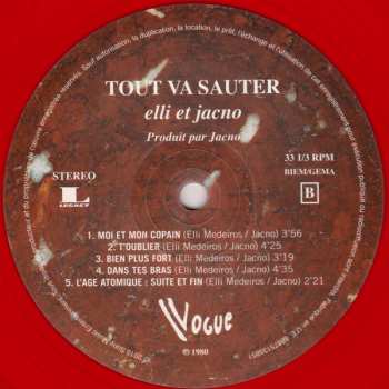 LP Elli & Jacno: Tout Va Sauter CLR