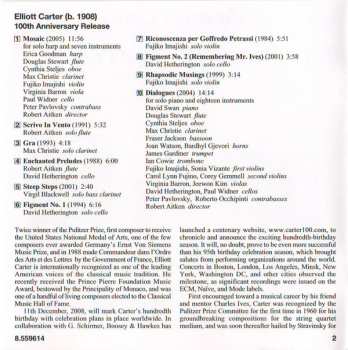 CD/DVD Elliott Carter: 100th Anniversary Release -  Mosaic / Dialogues