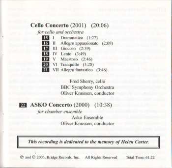 CD BBC Symphony Orchestra: Dialogues / Boston Concerto / Cello Concerto / Asko Concerto 