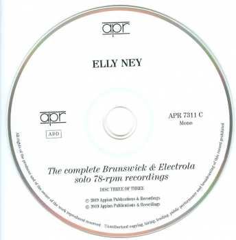 3CD Elly Ney: The Complete Brunswick & Electrola Solo 78-rpm Recordings