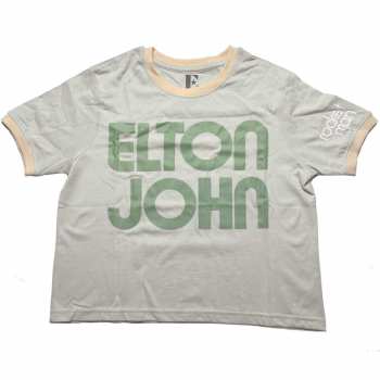 Merch Elton John: Női Crop Top Retro Text Ringer