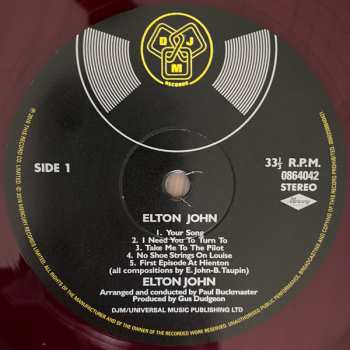 2LP Elton John: Elton John CLR | LTD