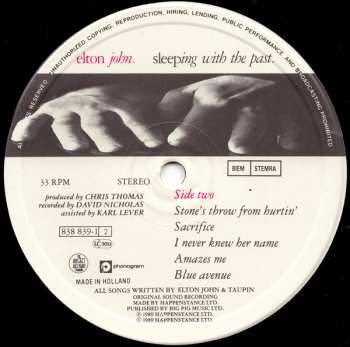LP Elton John: Sleeping With The Past