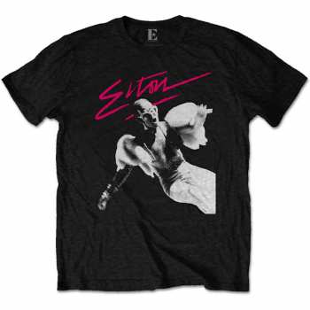 Merch Elton John: Póló Pink Brush 