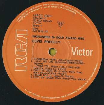 4LP/Dobozkészlet Elvis Presley: Worldwide 50 Gold Award Hits