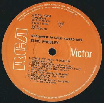 4LP/Dobozkészlet Elvis Presley: Worldwide 50 Gold Award Hits