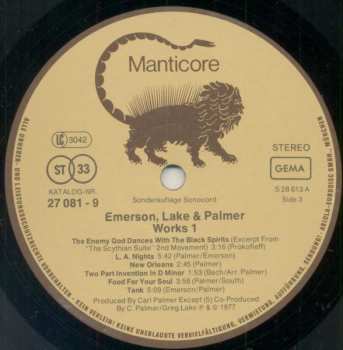 2LP Emerson, Lake & Palmer: Works (Volume 1)