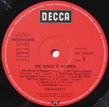 LP Engelbert Humperdinck: We Made It Happen