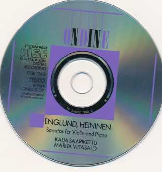 CD Einar Englund: Sonatas For Violin And Piano
