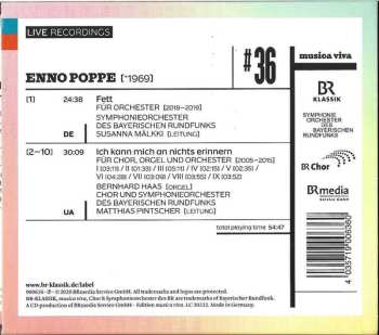CD Enno Poppe: #36 | Fett / Ich Kann Mich An Nichts Erinnern