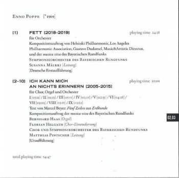 CD Enno Poppe: #36 | Fett / Ich Kann Mich An Nichts Erinnern