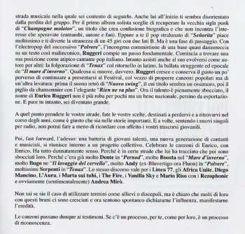 CD Enrico Ruggeri: Le Canzoni Ai Testimoni