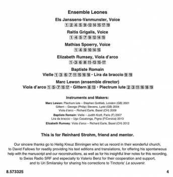 CD Ensemble Leones: Straight From The Heart (The Chansonnier Cordiforme)